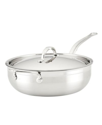 Hestan ProBond® Clad нержавеющая сталь, сковорода с крышкой 5-Quart с вспомогательной ручкой
