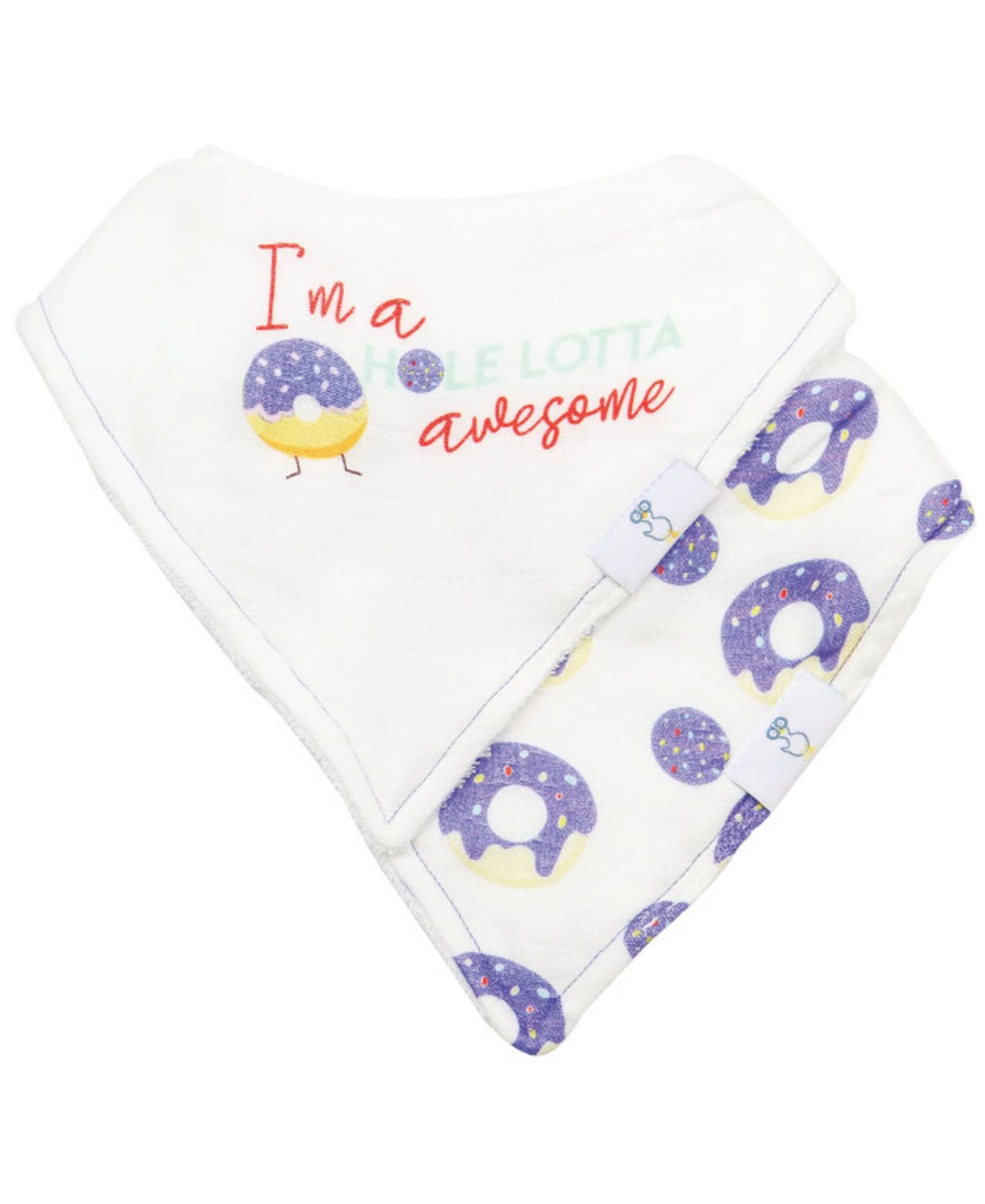 GooseWaddle Slice Slice Baby And Pizza 2 Pack Muslin & Terry Cloth Bib Set
