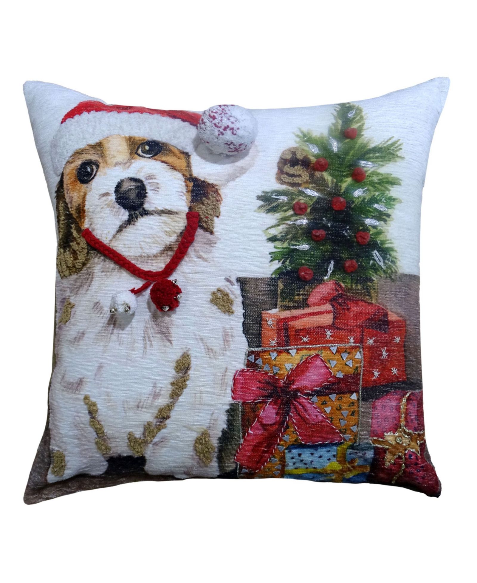 Vibhsa Holiday Dog Decorative Pillow, 20" x 20"