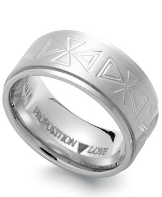 Proposition Love Cobalt Triangle Motif Wedding Band