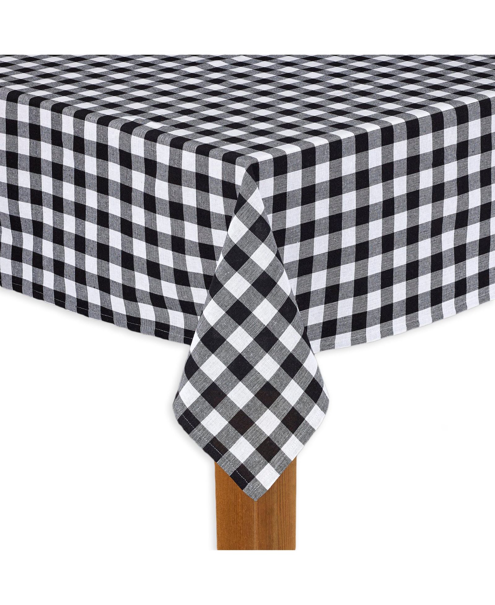 Lintex Buffalo Check Black 100% Cotton Table Cloth for Any Table 52"X70"