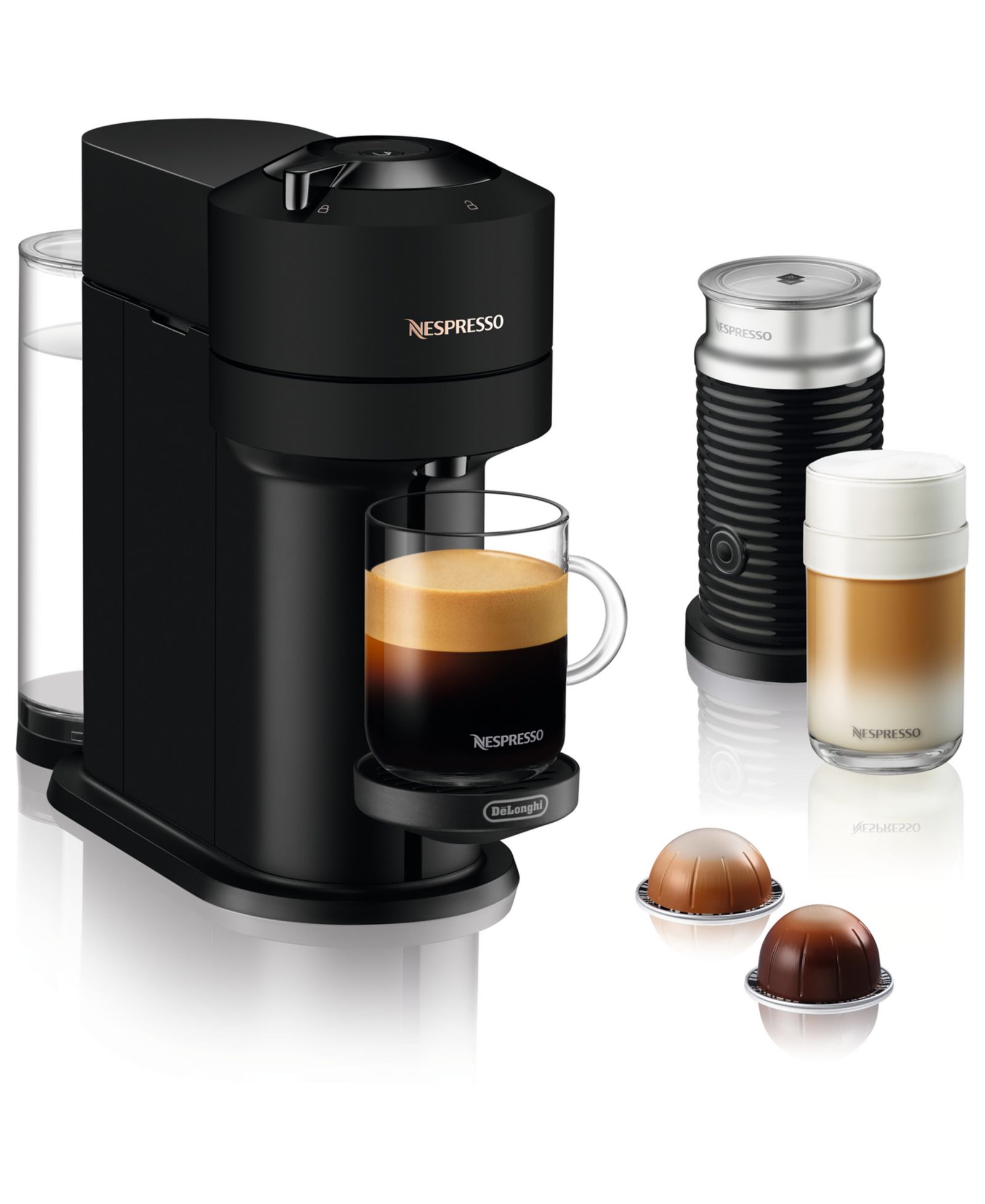 Nespresso Vertuo Next Coffee and Espresso Maker with Aeroccino Milk Frother, 2-Pc. Set