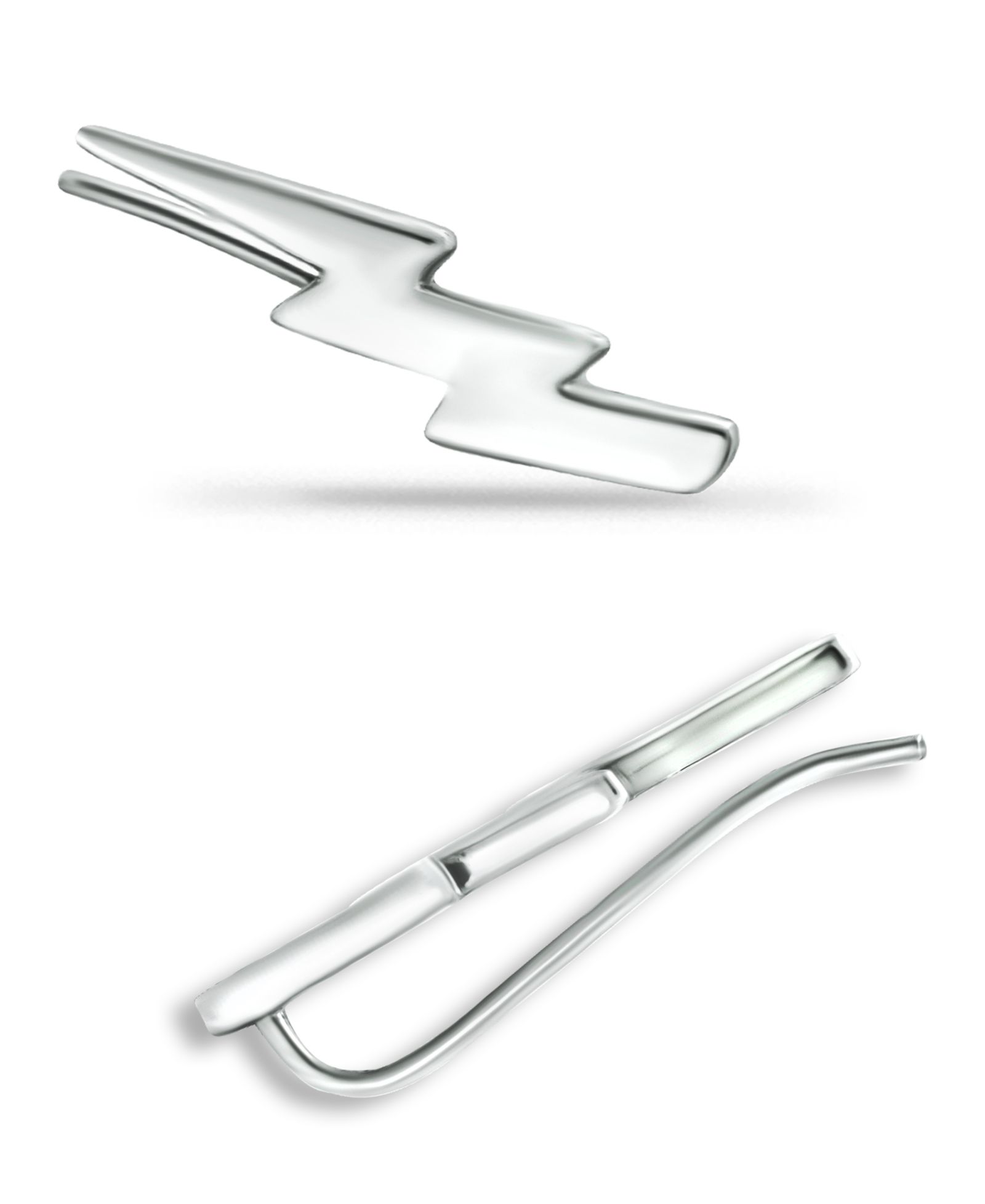 Giani Bernini Lightning Bolt Ear Crawler Earrings in 18k Gold Over Sterling Silver or Sterling Silver