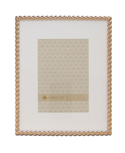 High Quality Polished Cast Metal Picture Frame - Rope Design with Mat, 8" x 10"