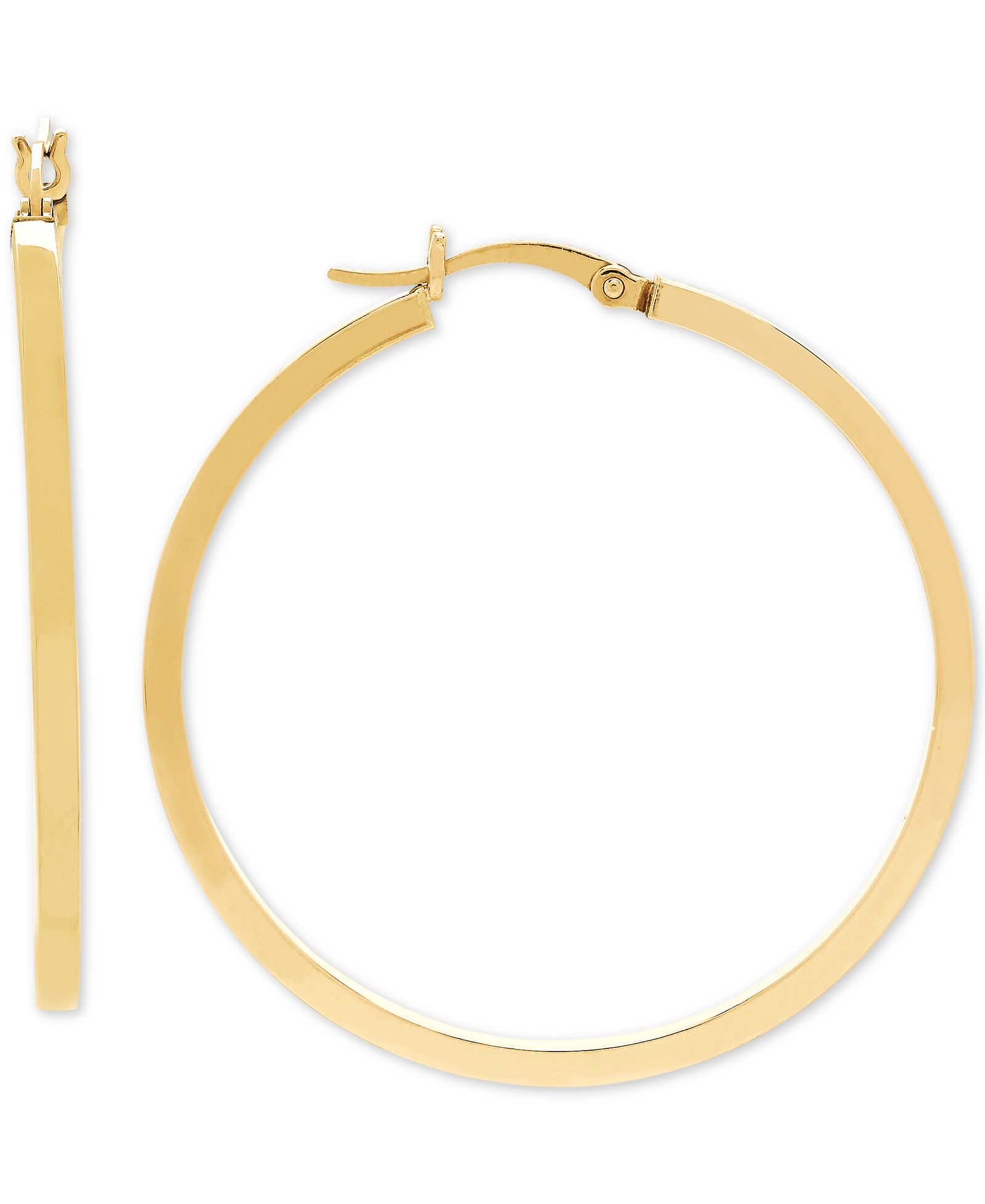 Серьги-кольца Square Edge (40mm) из 14k Gold
