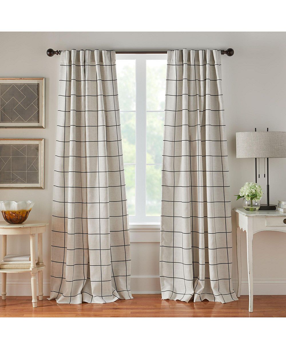 Threadmade Brighton Windowpane Plaid Blackout Rod Pocket/Back Tab Curtain Panel