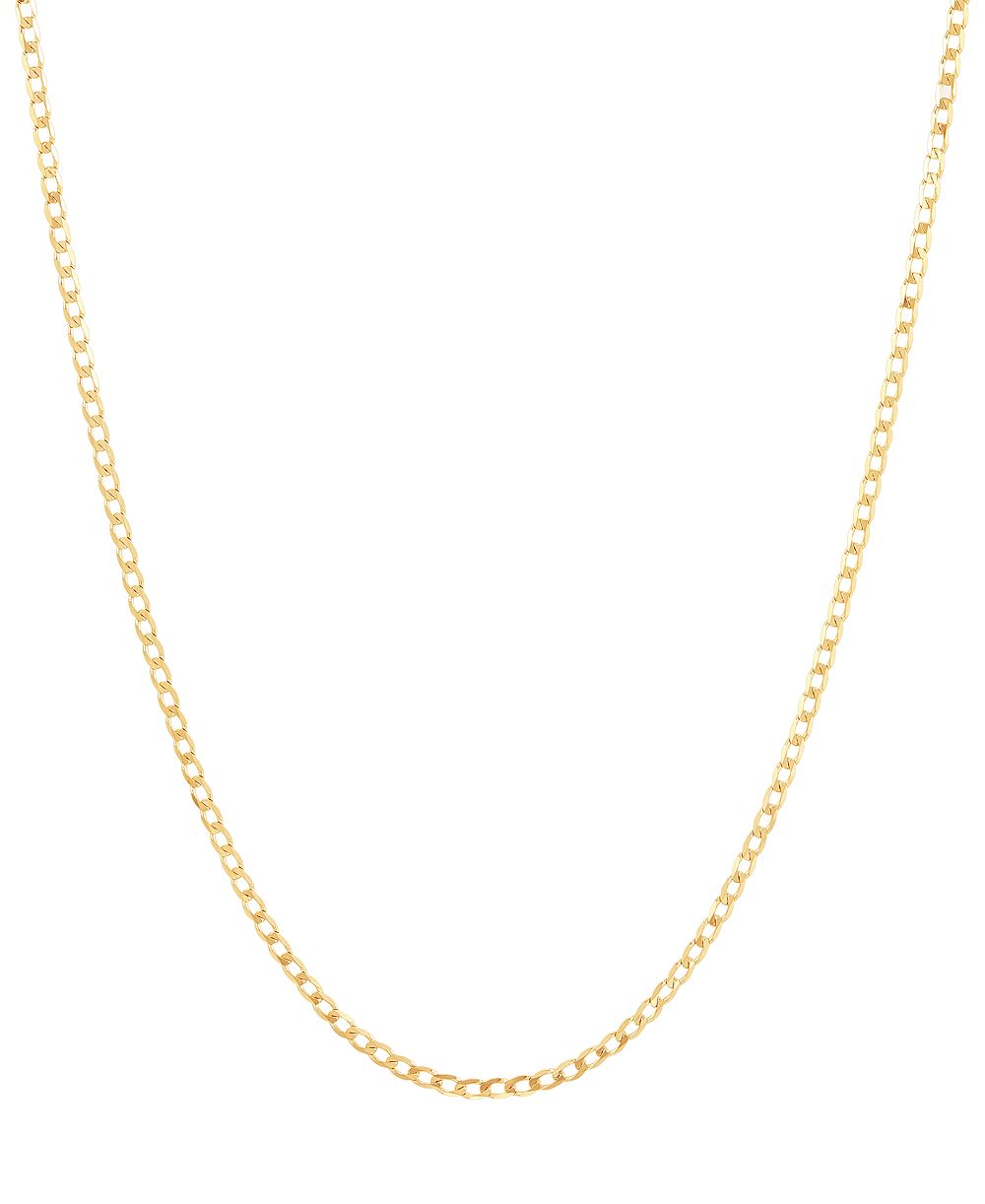 Polished 20" Curb Chain in Solid 10K Yellow Gold