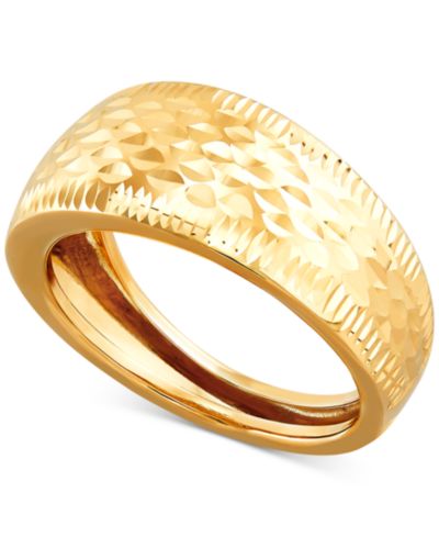 Italian Gold Кольцо-купол с огранкой бриллиантом, 10K Yellow Gold