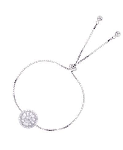 Браслет Bolo из стерлингового серебра с круглым и багетным цирконием Cubic Zirconia