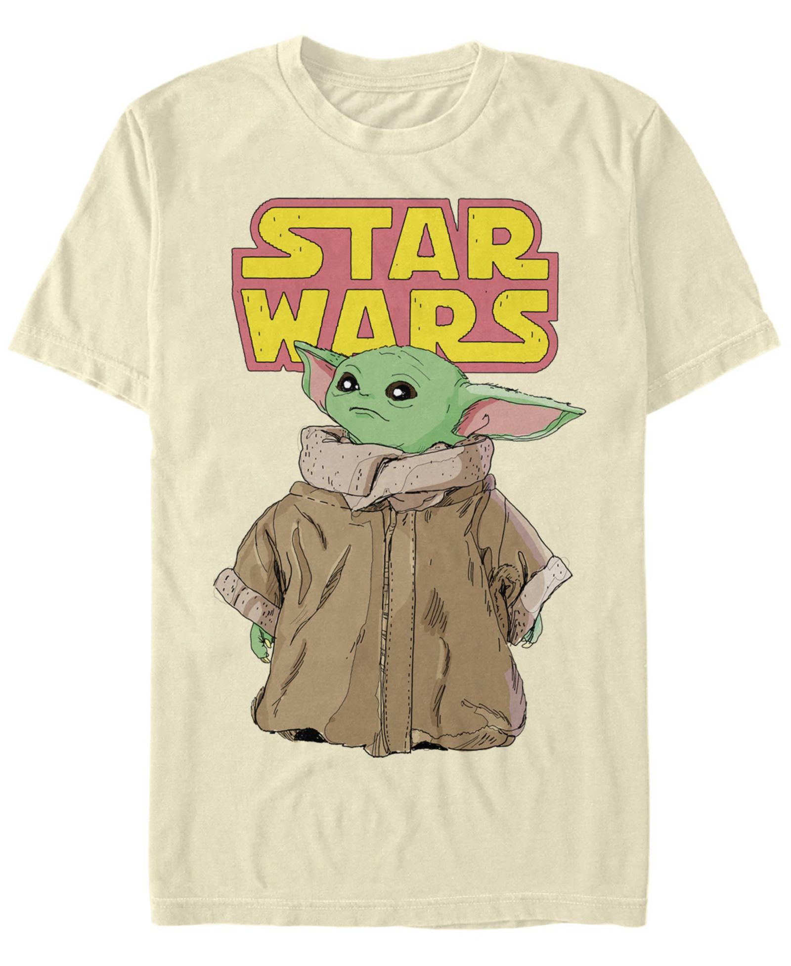 Мужская футболка Star Wars Mandalorian Logo Child Gaze с коротким рукавом