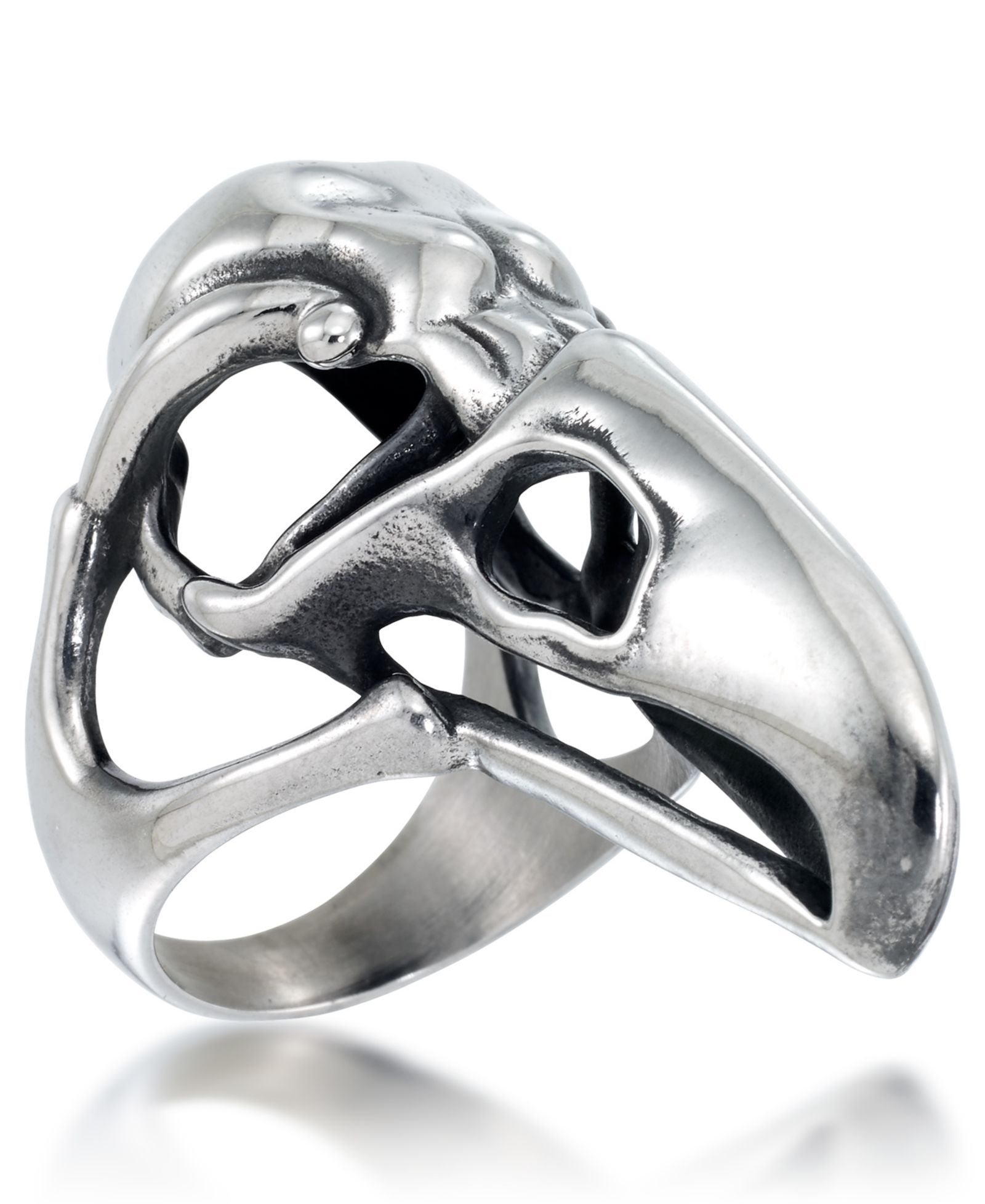 Andrew Charles by Andy Hilfiger Men's Openwork Eagle Ring in Stainless Steel