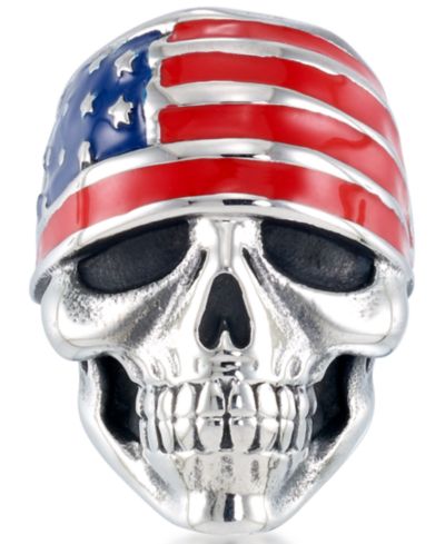 Мужское кольцо Andrew Charles by Andy Hilfiger Enamel Skull из нержавеющей стали