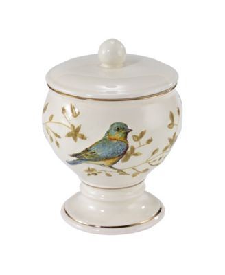 Керамическая закрытая банка Avanti Gilded Birds Gold-Accent Ceramic Covered Jar