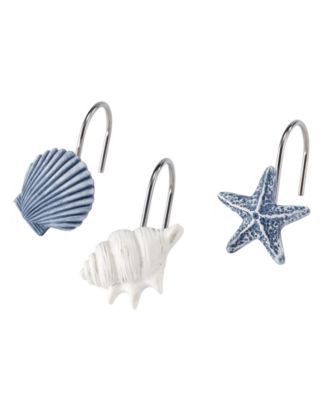 Набор из 12 крючков для душевой шторы Avanti Abstract Coastal Seashells & Coral