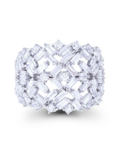 Cubic Zirconia кольцо с круглыми и багетными камнями