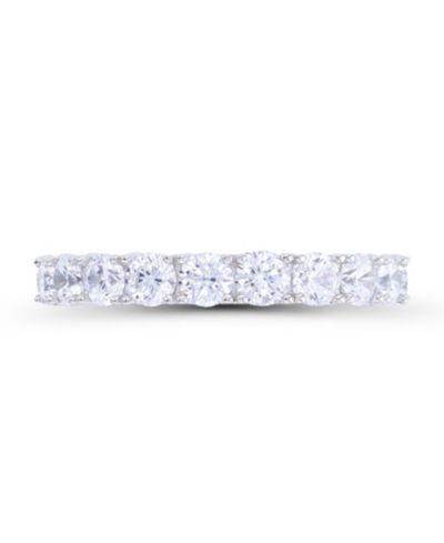 Кольцо Eternity с цирконием Cubic Zirconia и синим шпинелем Round и Baguette