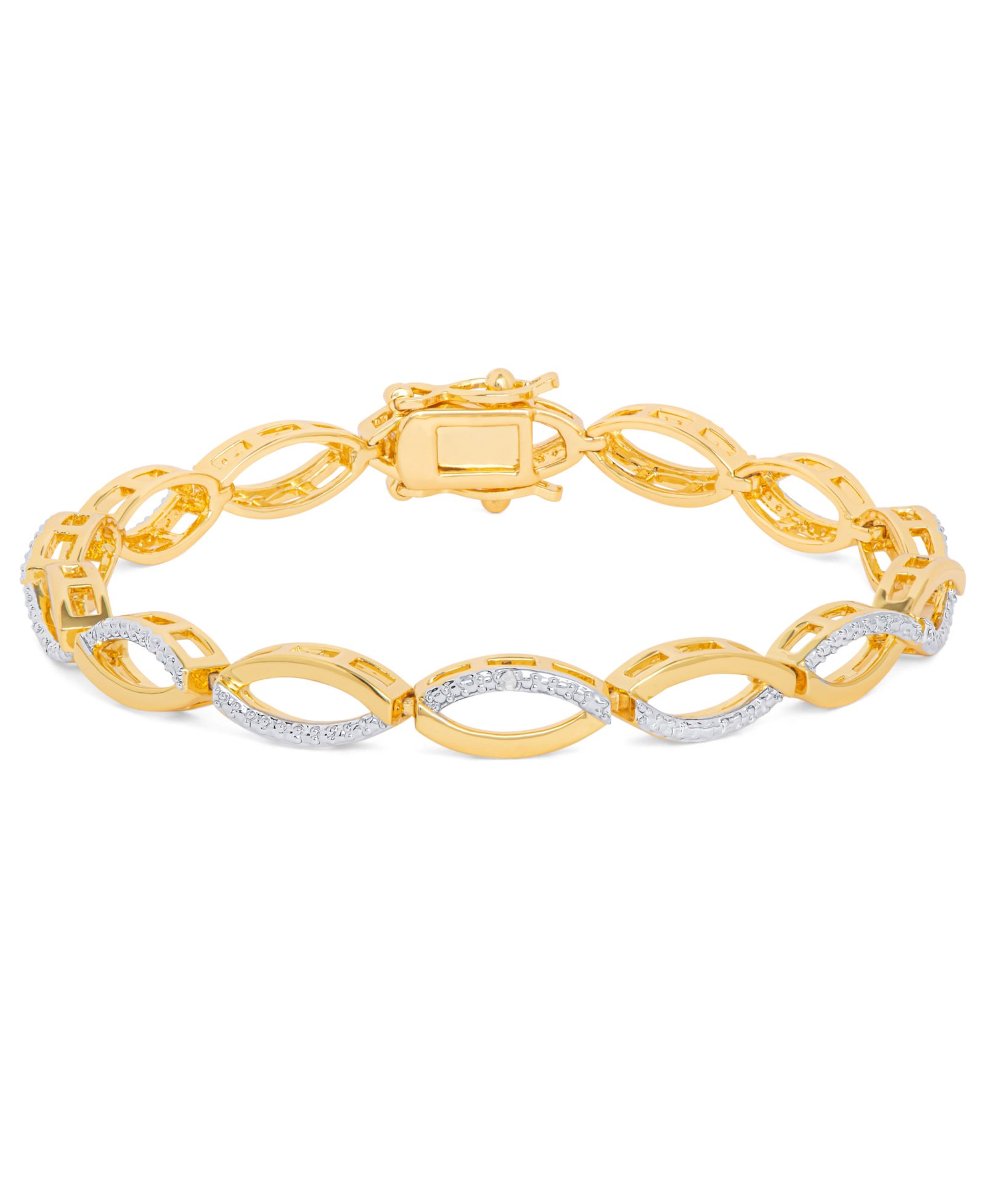 Diamond Accent Infinity Bracelet in Gold-Plate