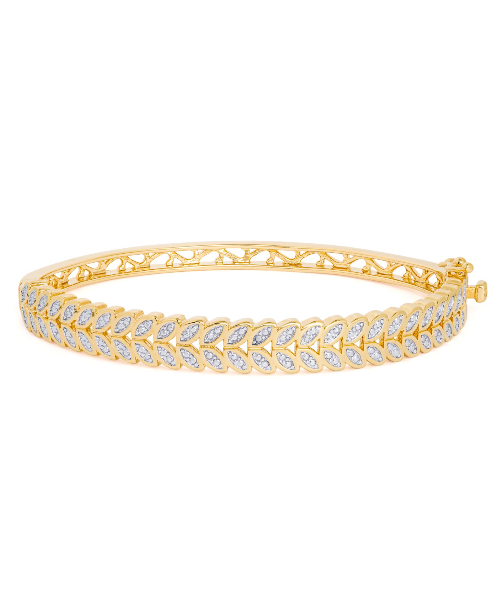 Браслет Diamond Accent Leaf Gold-Plate