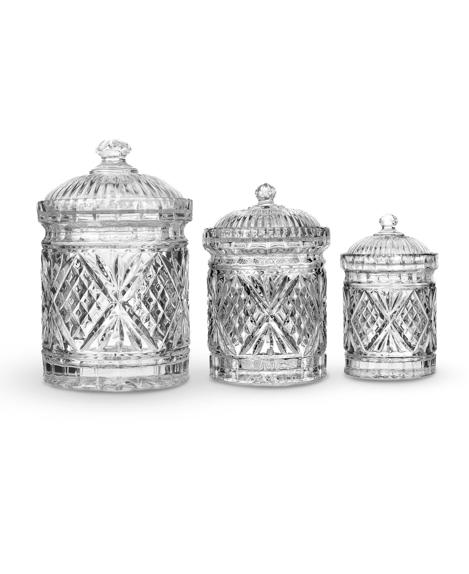 Godinger Dublin Crystal Kitchen Canisters, Set of 3