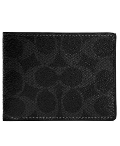 Кошелёк COACH мужской Slim Billfold из кожи с фирменным узором