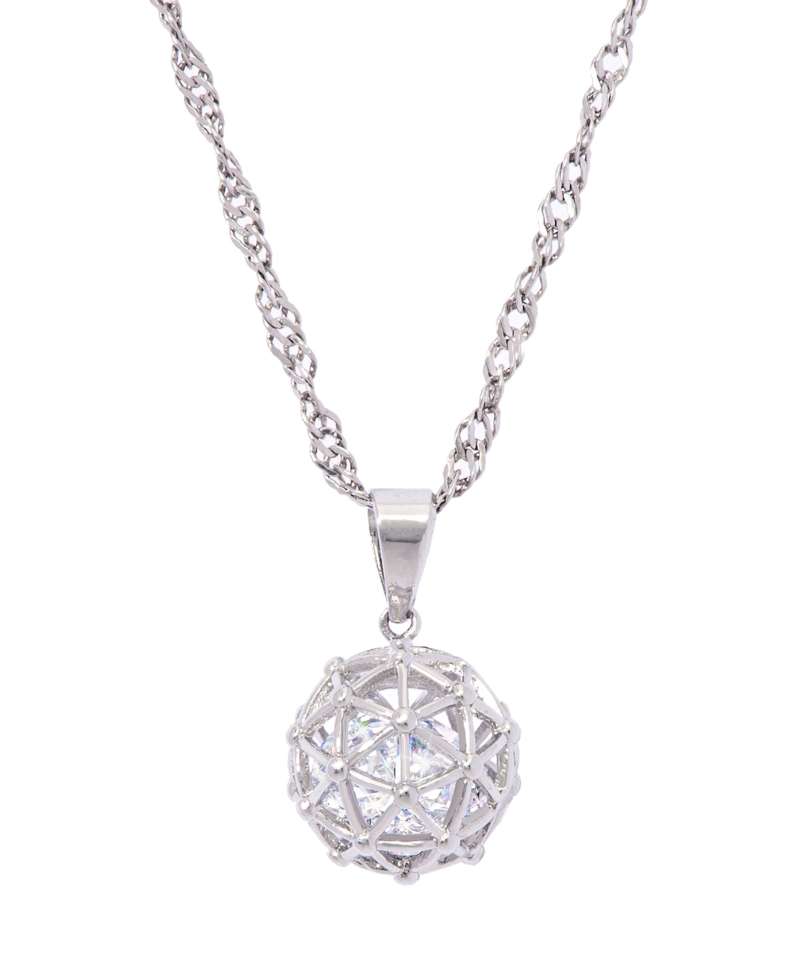 Подвеска Macy's Cubic Zirconia Millennial Ball в серебряном напылении, 16"