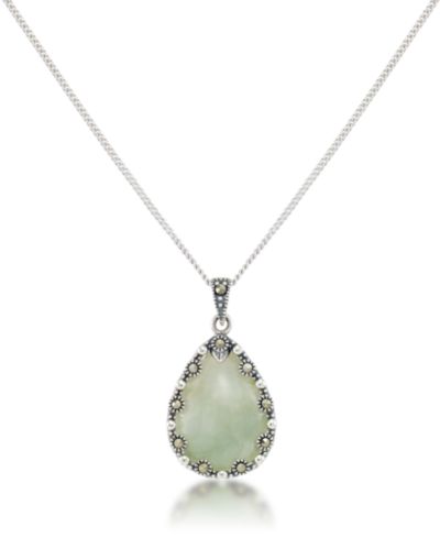 Подвеска Faceted Jade Teardrop с цепочкой Curb