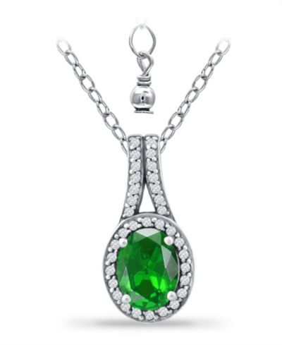 Подвеска Giani Bernini Green Quartz and Cubic Zirconia Halo