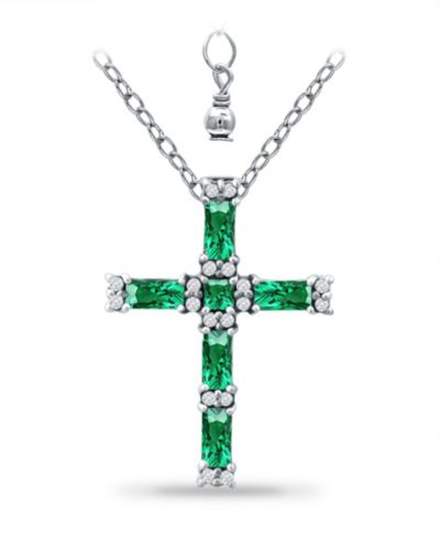 Подвеска Giani Bernini Green Quartz and Cubic Zirconia Cross