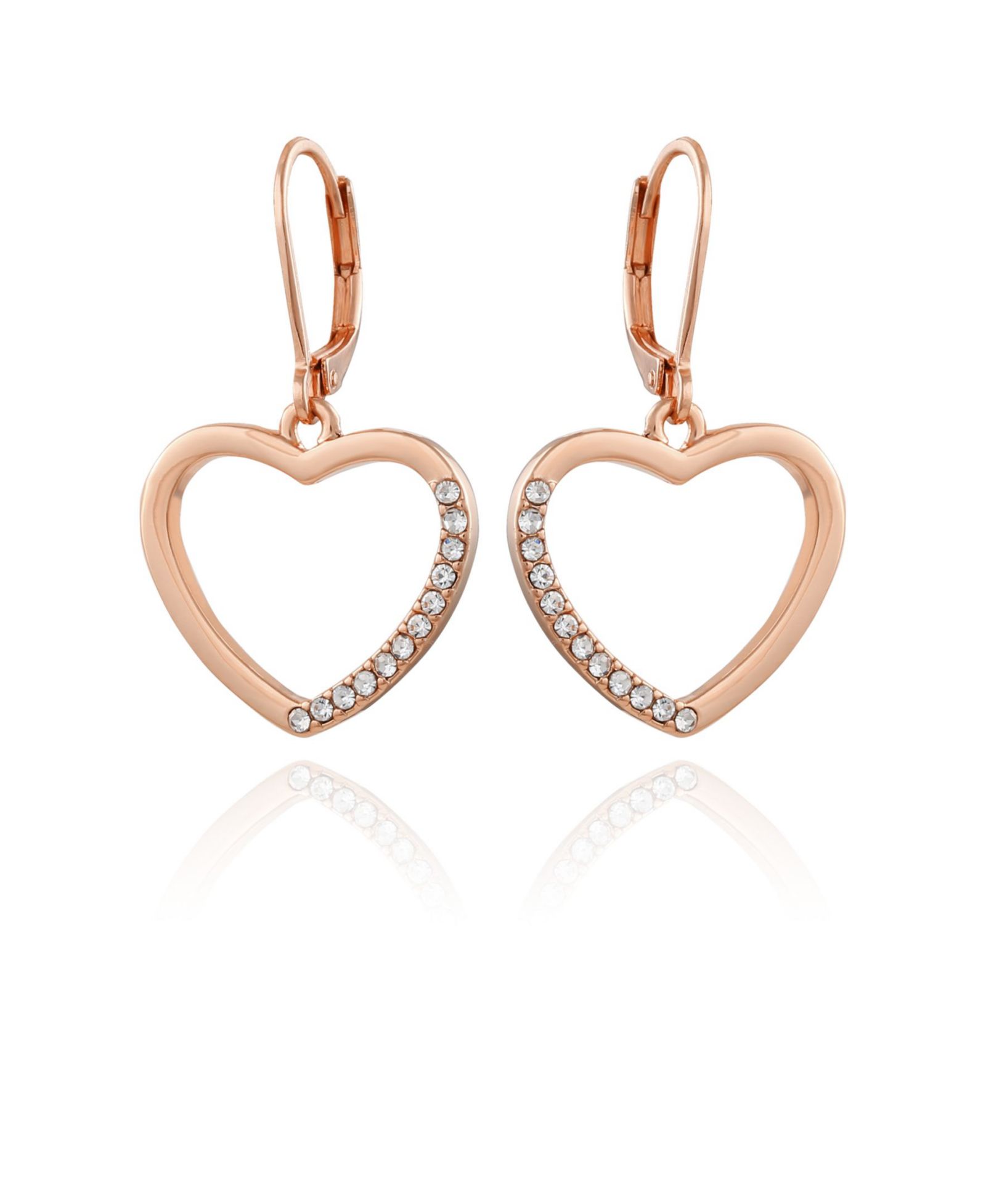 T Tahari Women's Pave Heart Drop Earring
