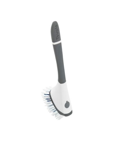 Tovolo Magnetic Dish Brush With Sturdy Nylon Bristles & Built-In Pan Scraper