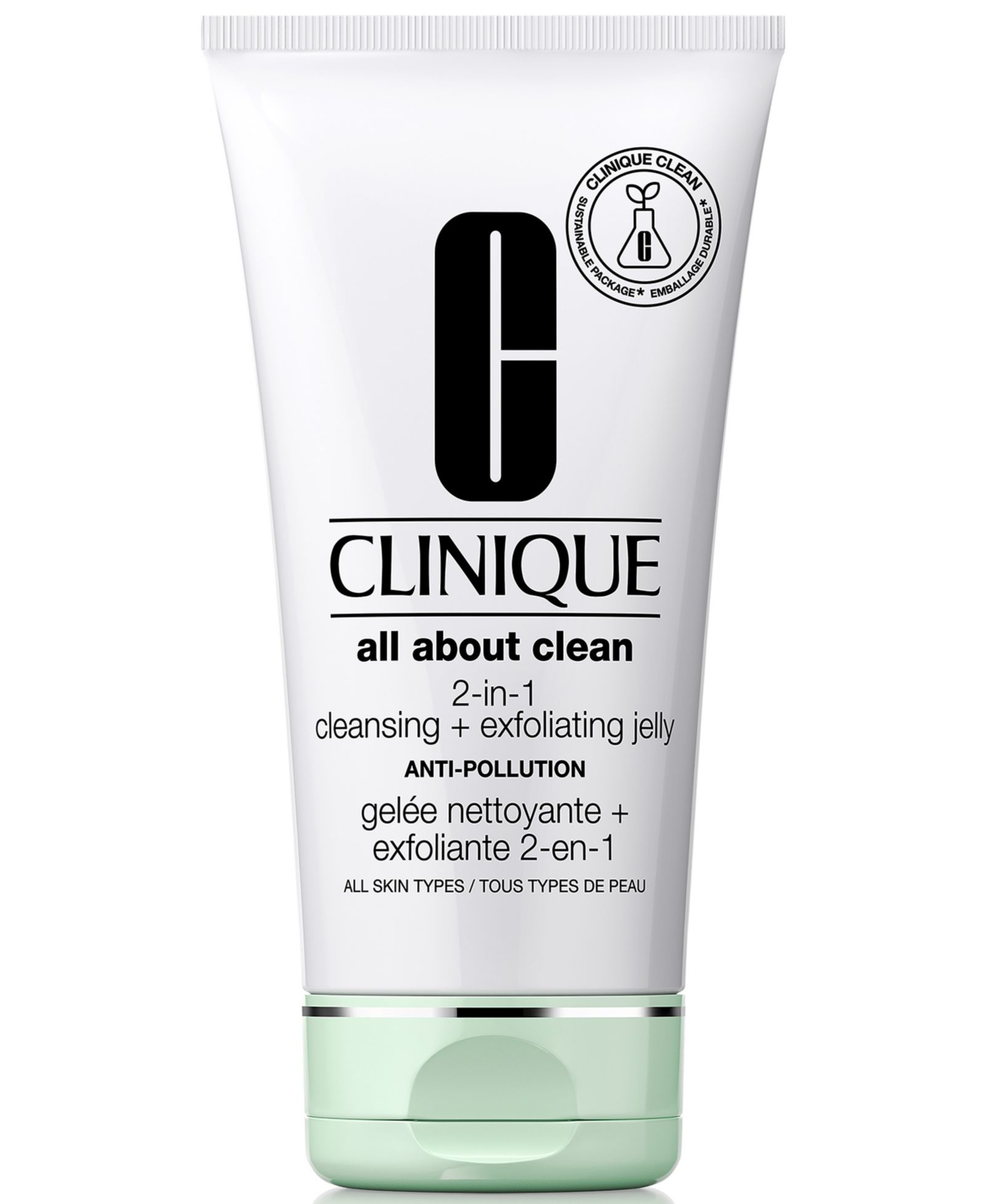 Очищающее желе Clinique All About Clean™ 2-in-1 Face Cleansing + Exfoliating с Salicylic Acid, 5 oz.