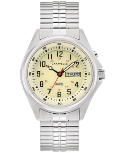 Мужские часы Caravelle Traditional Stainless Steel Expansion Bracelet 40mm