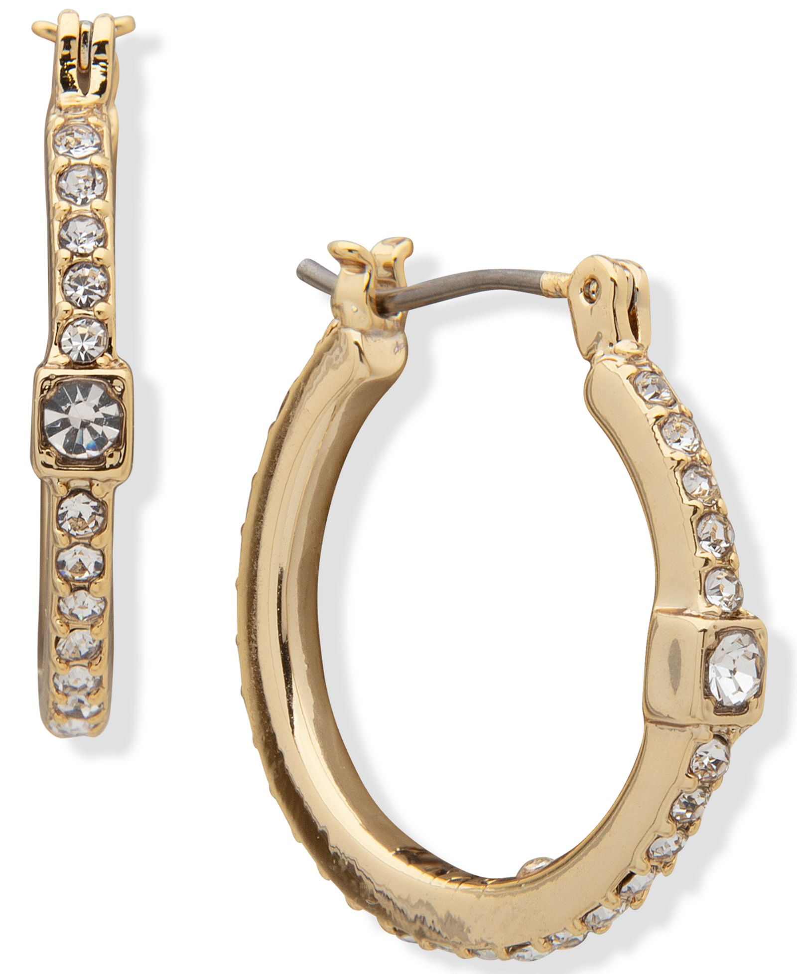 Серьги-кольца DKNY Crystal Cube Small.9"