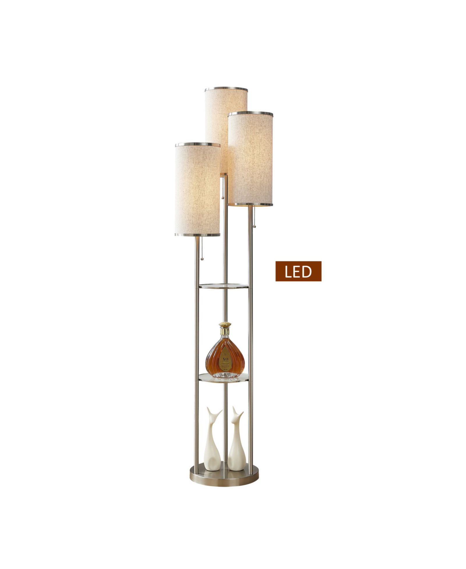 Artiva USA Eleanor 66" LED Tri-Light Shelf Floor Lamp