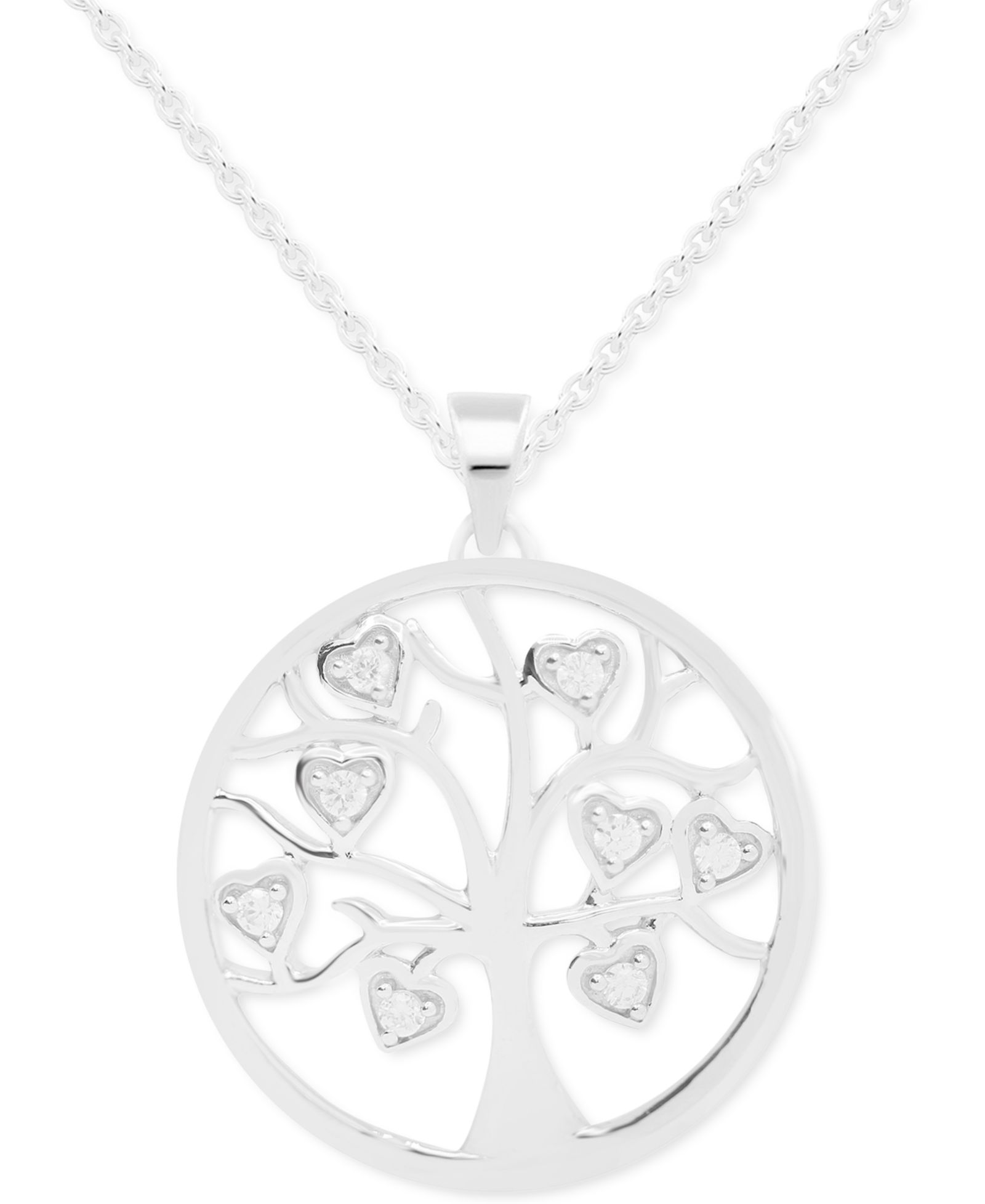 Ожерелье-подвеска Diamond Tree Disc 18" из стерлингового серебра