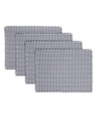 Набор салфеток под тарелки Town & Country Living Gingham Fringe, 4 шт, 13"x18"