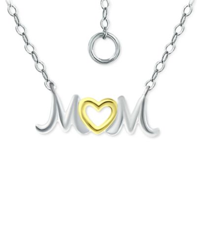 Подвеска Giani Bernini MOM Heart из стерлингового серебра и 18k Gold-Plated, 16" + 2" удлинитель