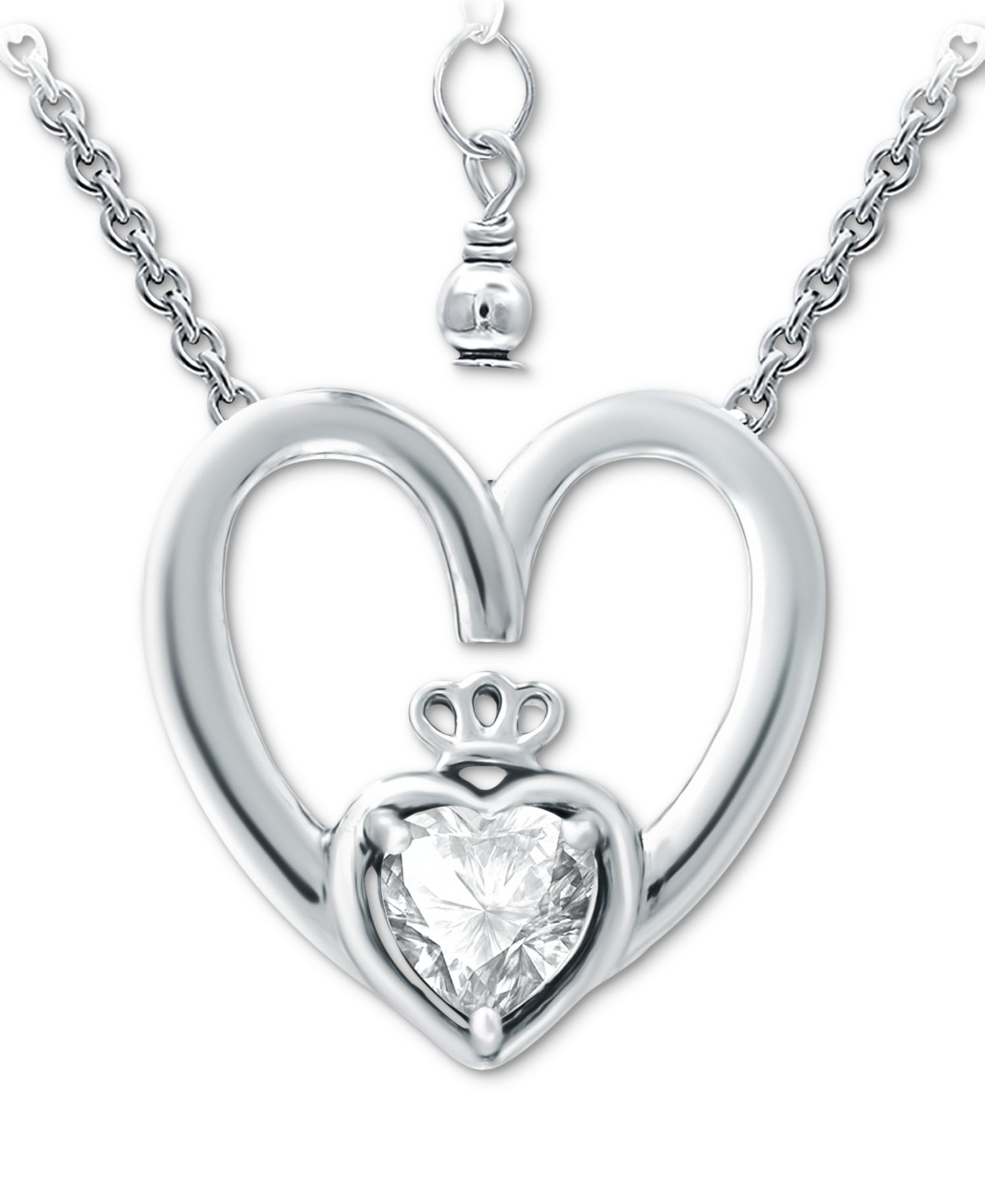 Подвеска Giani Bernini Cubic Zirconia Claddagh Heart 16" Pendant Necklace
