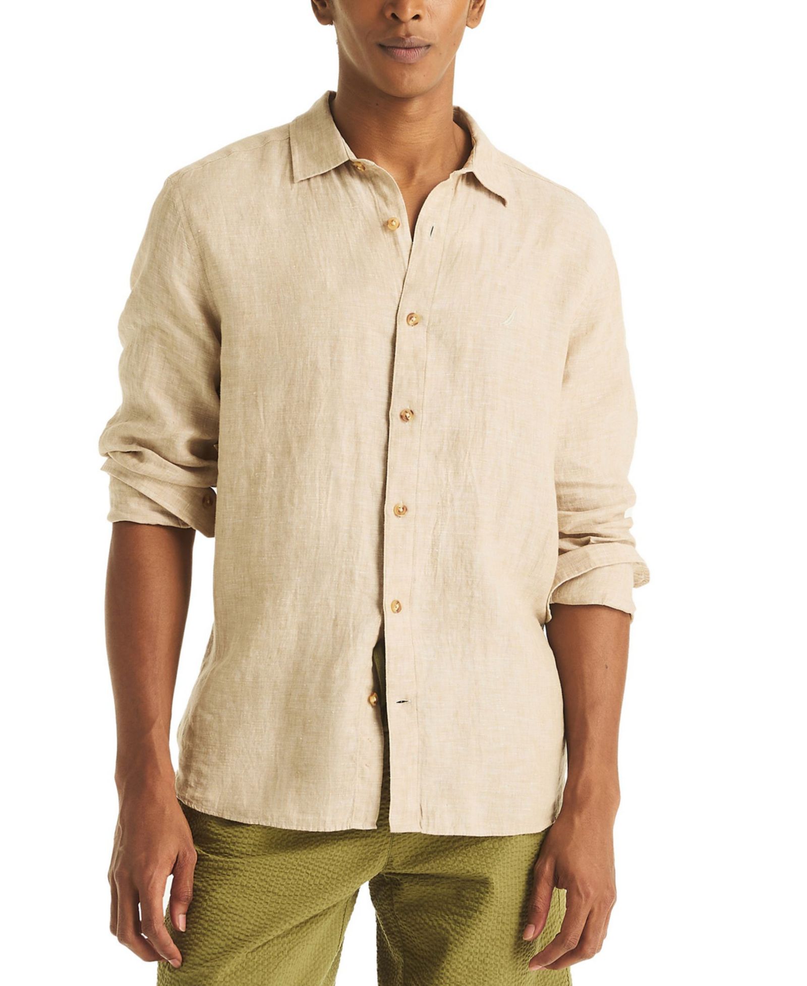 Nautica Men's Long-Sleeve Linen Shirt