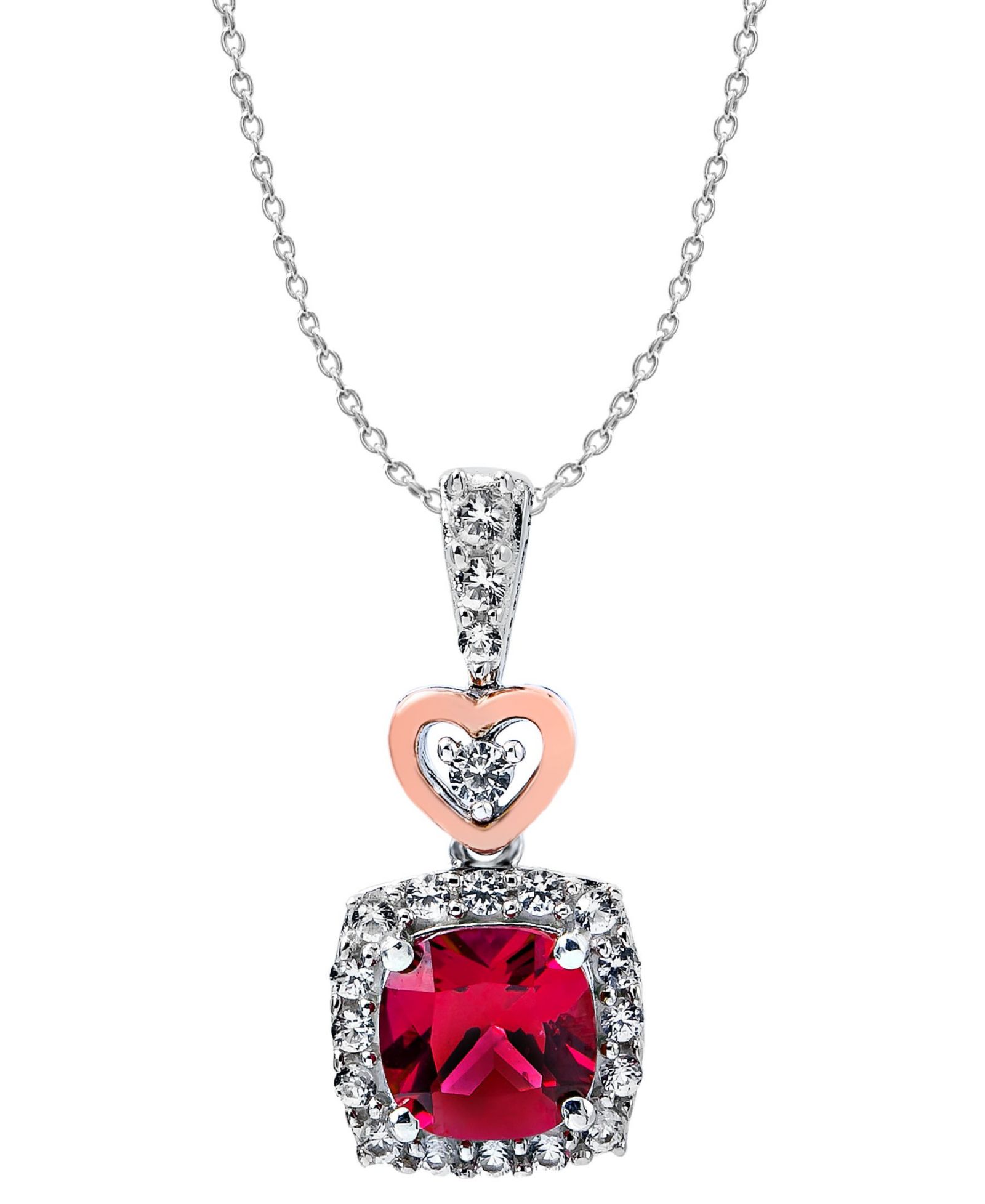 Женские подвеска-ожерелье с сердцем из 14K Rose Gold Plated в Sterling Silver