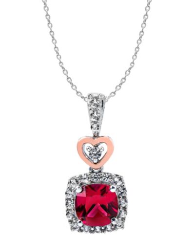 Женские подвеска-ожерелье с сердцем из 14K Rose Gold Plated в Sterling Silver