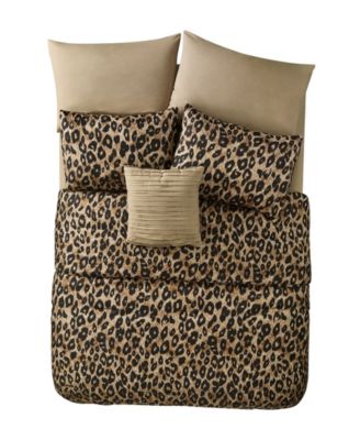 VCNY Home Cheetah Reversible Bed in a Bag 8 Piece Comforter Set, Queen
