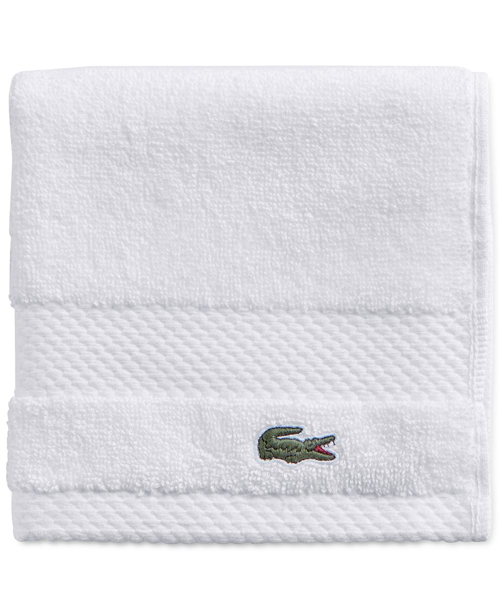 Lacoste Home Heritage Anti-Microbial Supima Cotton Washcloth, 13" x 13"