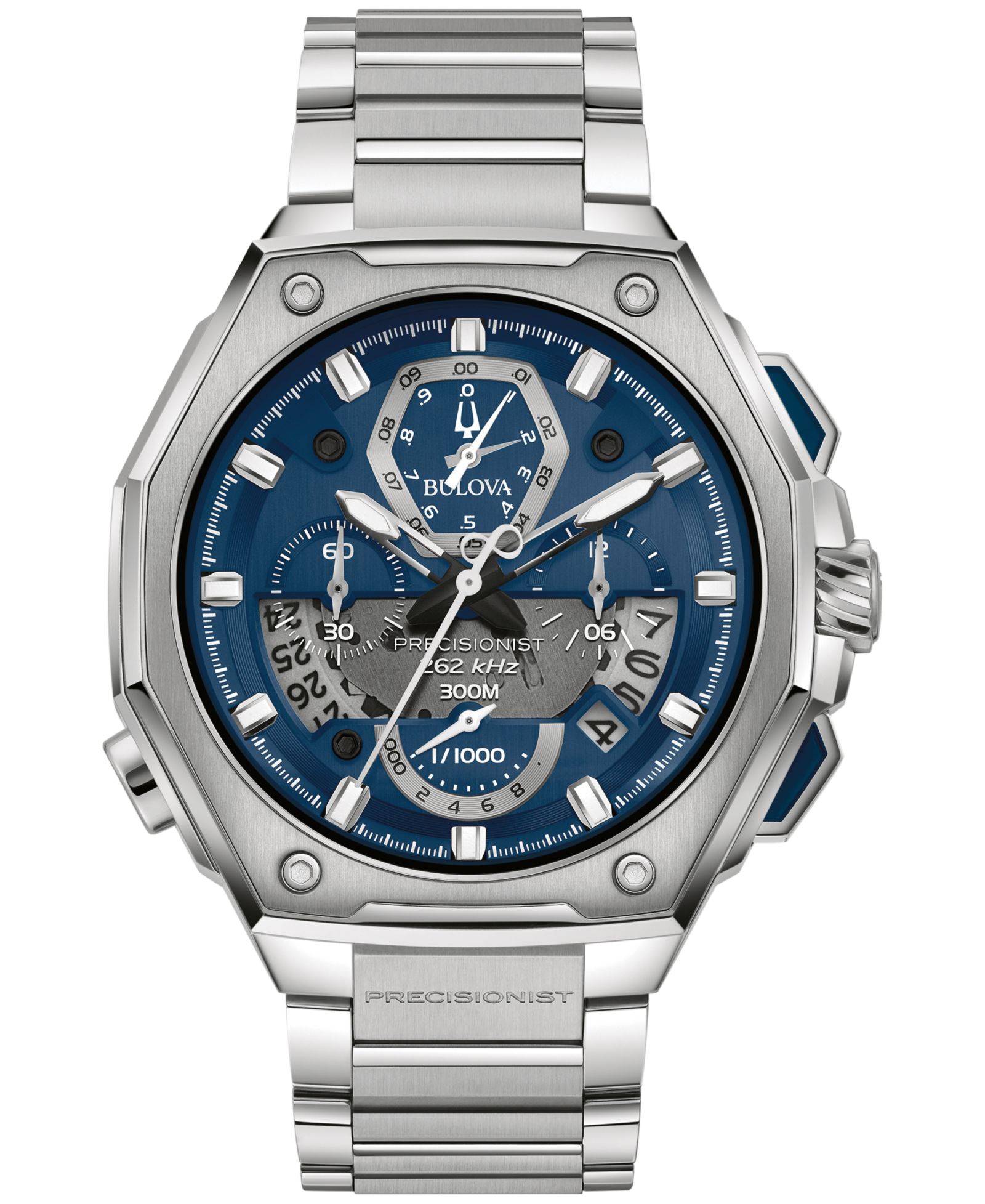Bulova Men's Chronograph Precisionist X Stainless Steel Bracelet Watch 44.5mm