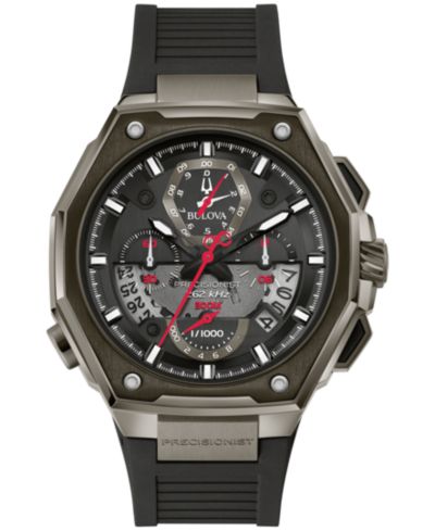 Bulova Мужские часы Precisionist X с ремешком из черного EPDM Rubber, 44.5mm