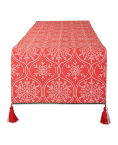 Design Imports дорожка для стола с узором снежинки 14" x 108"