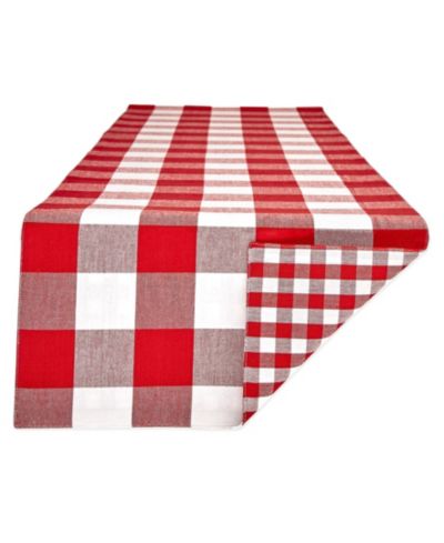 Design Imports двусторонняя дорожка для стола в клетку Gingham - Buffalo Check, 14" x 108"