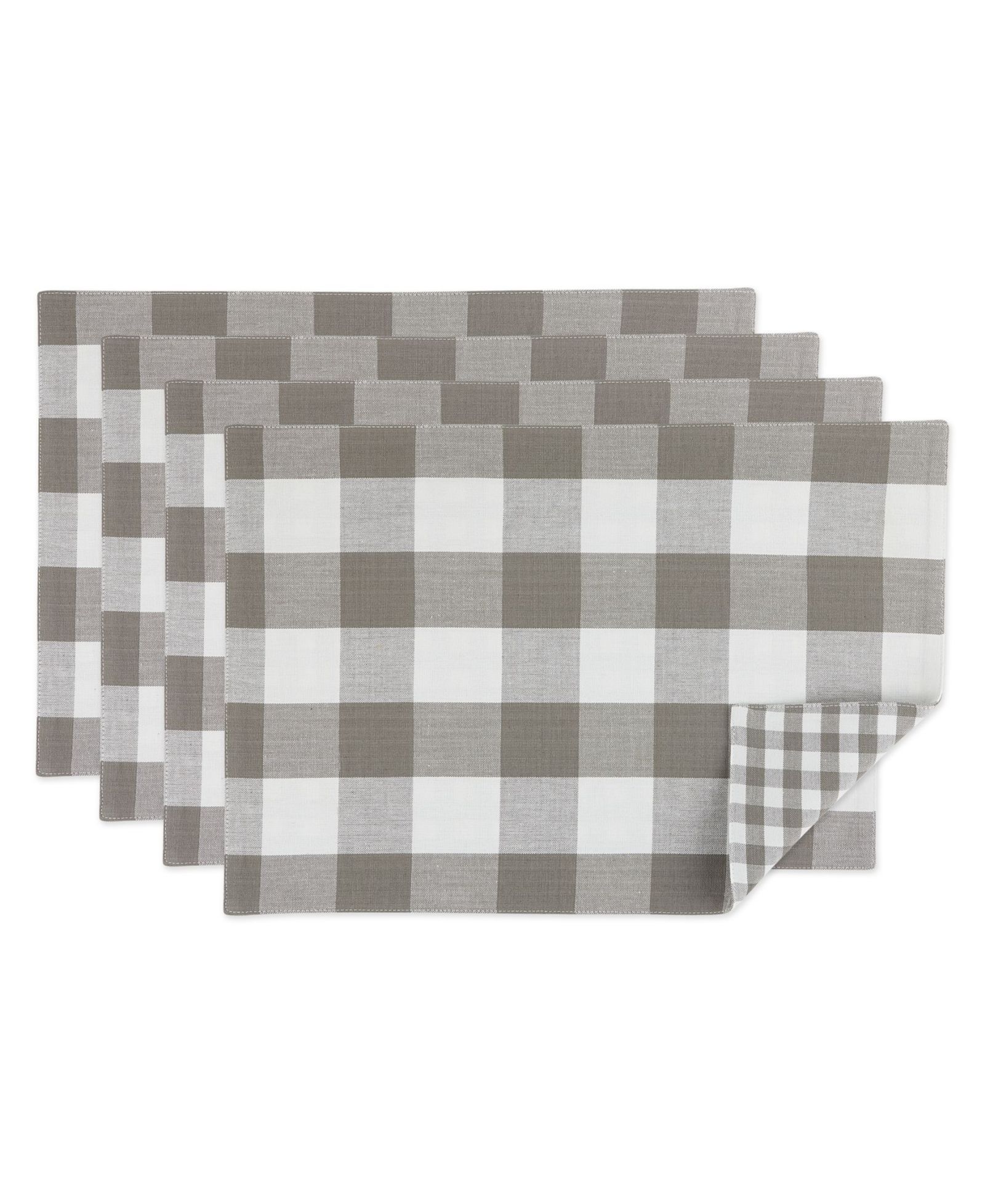Design Imports Reversible Gingham - Buffalo Check Placemat Set