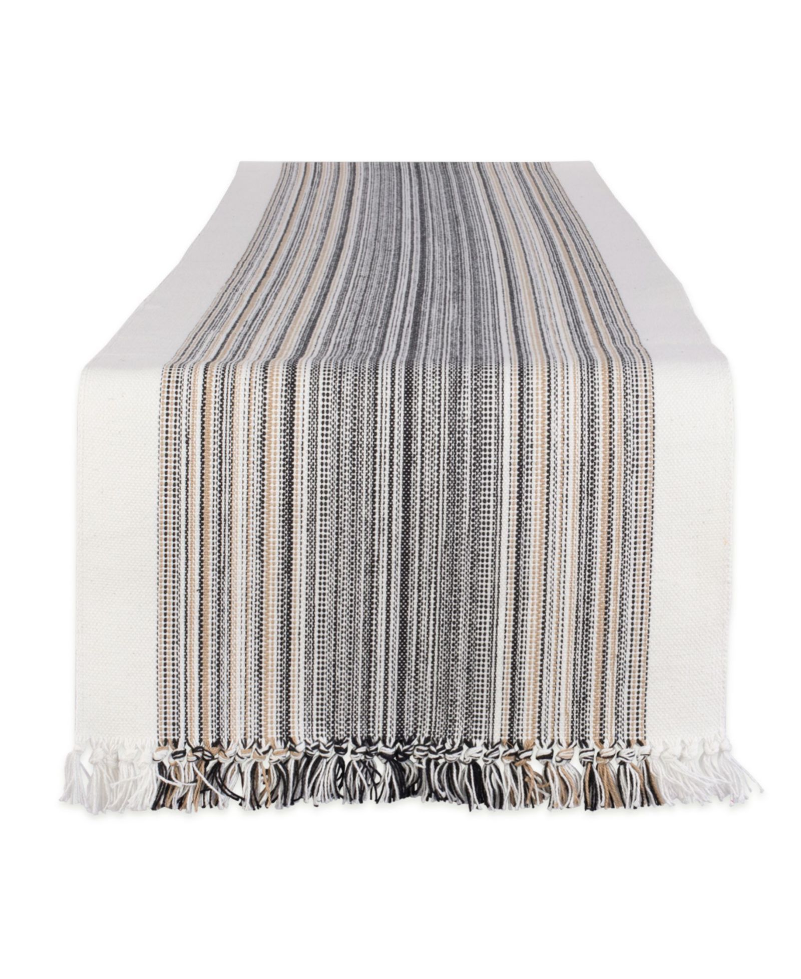 Design Imports Striped Fringed Table Runner, 14" x 108"