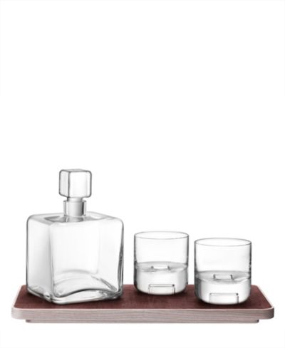 LSA International Cask Whisky Connoisseur Set with Cork Tray, 34oz